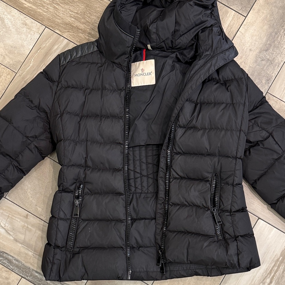 Moncler Black Quilted Puffer Jacket with Hood